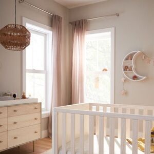 Set of two West Elm Dusty Blush Linen curtains